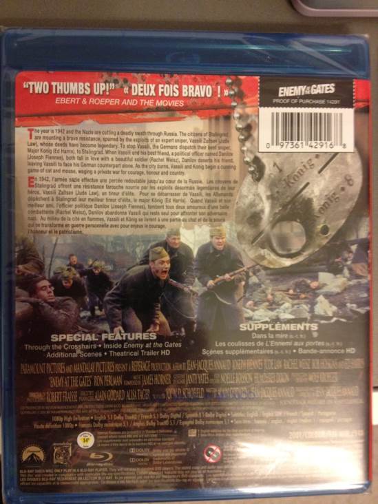 Enemy at the Gates Blu-ray movie collectible [Barcode 097361429168] - Main Image 2