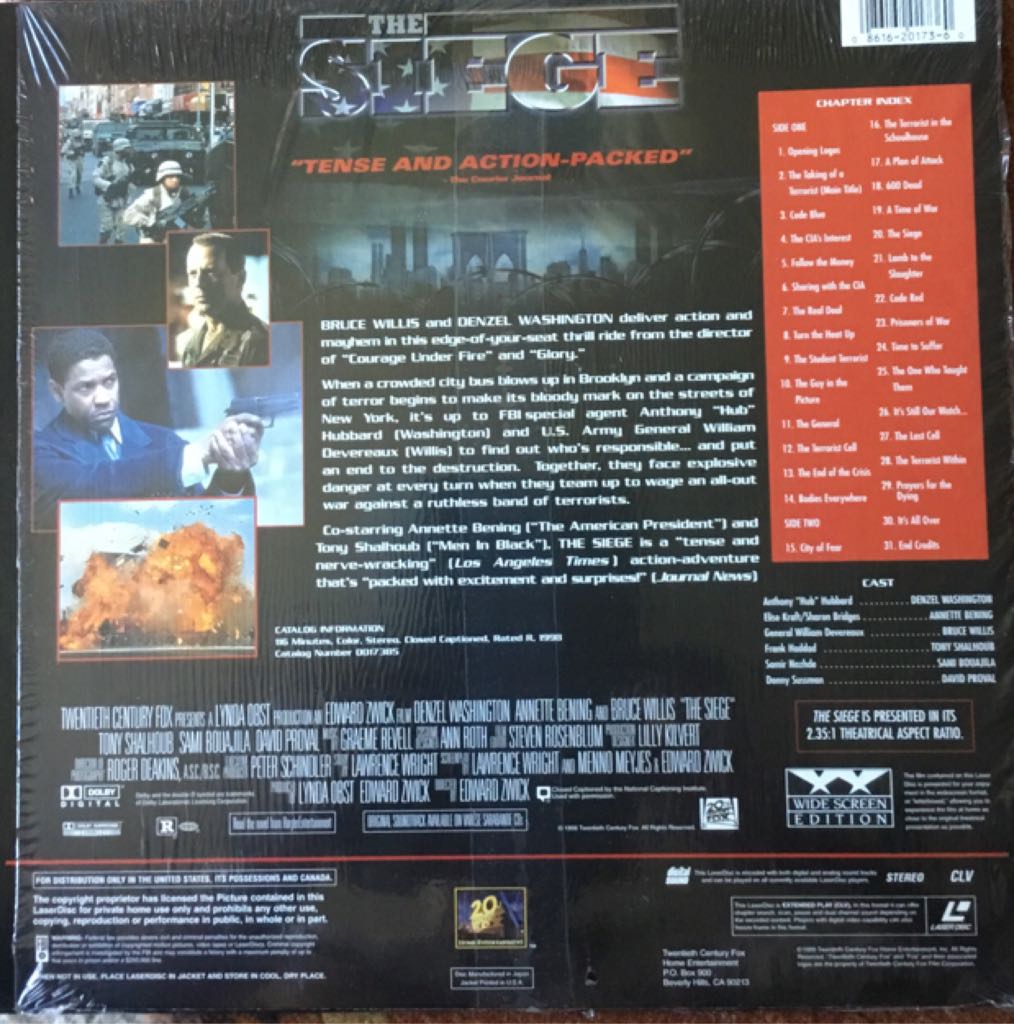 The Siege Laser Disc movie collectible [Barcode 086162017360] - Main Image 2