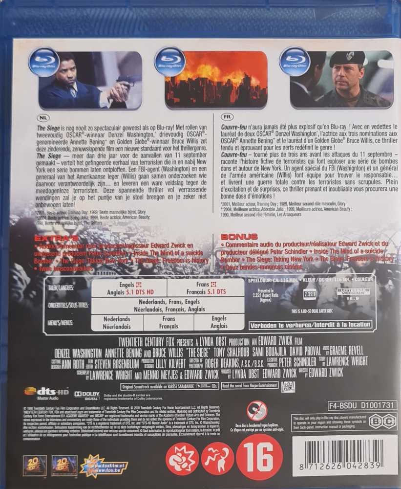The Siege Blu-ray movie collectible [Barcode 8712626042839] - Main Image 2