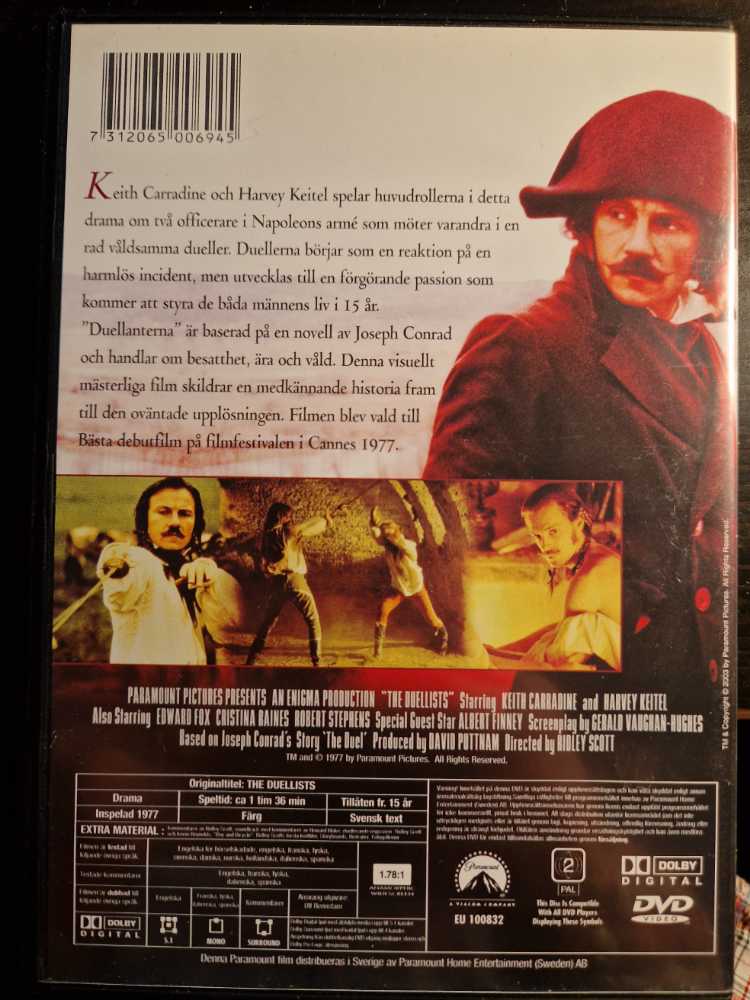 Duellanterna DVD movie collectible [Barcode 7312065006945] - Main Image 2
