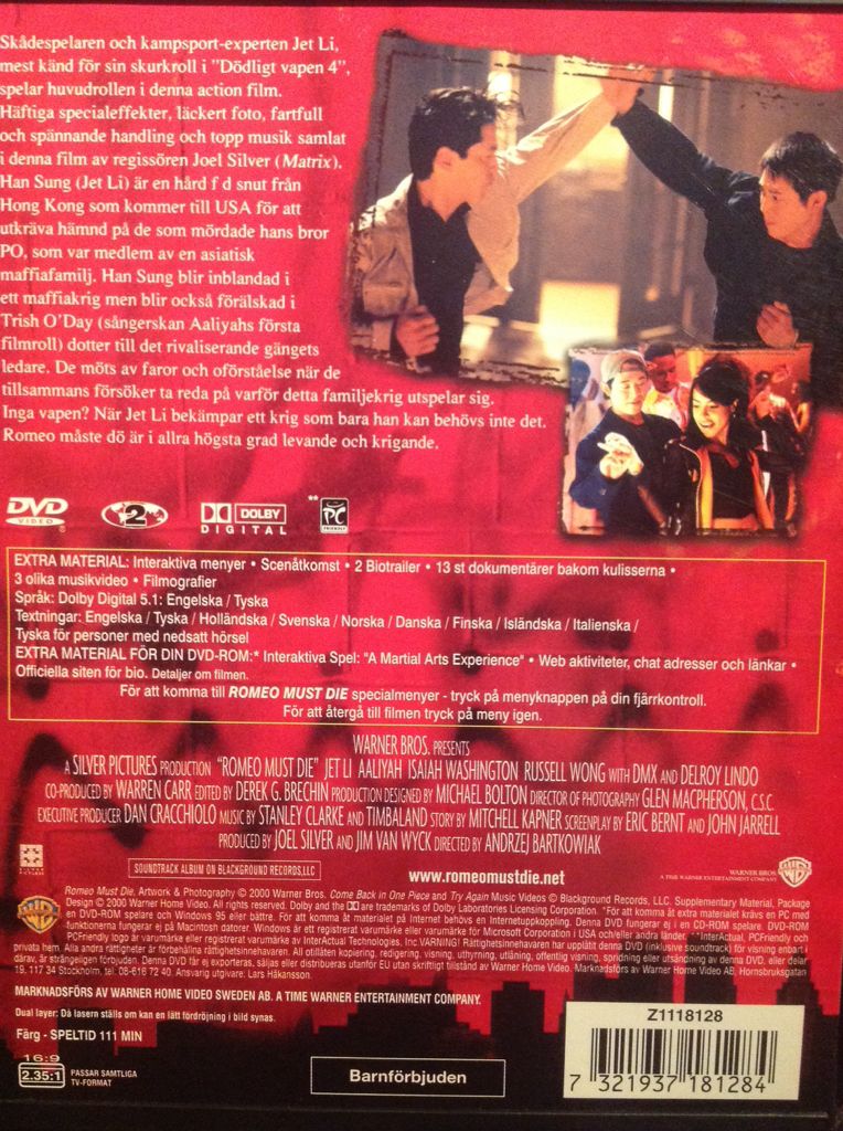 Romeo Must Die DVD movie collectible [Barcode 7321937181284] - Main Image 2