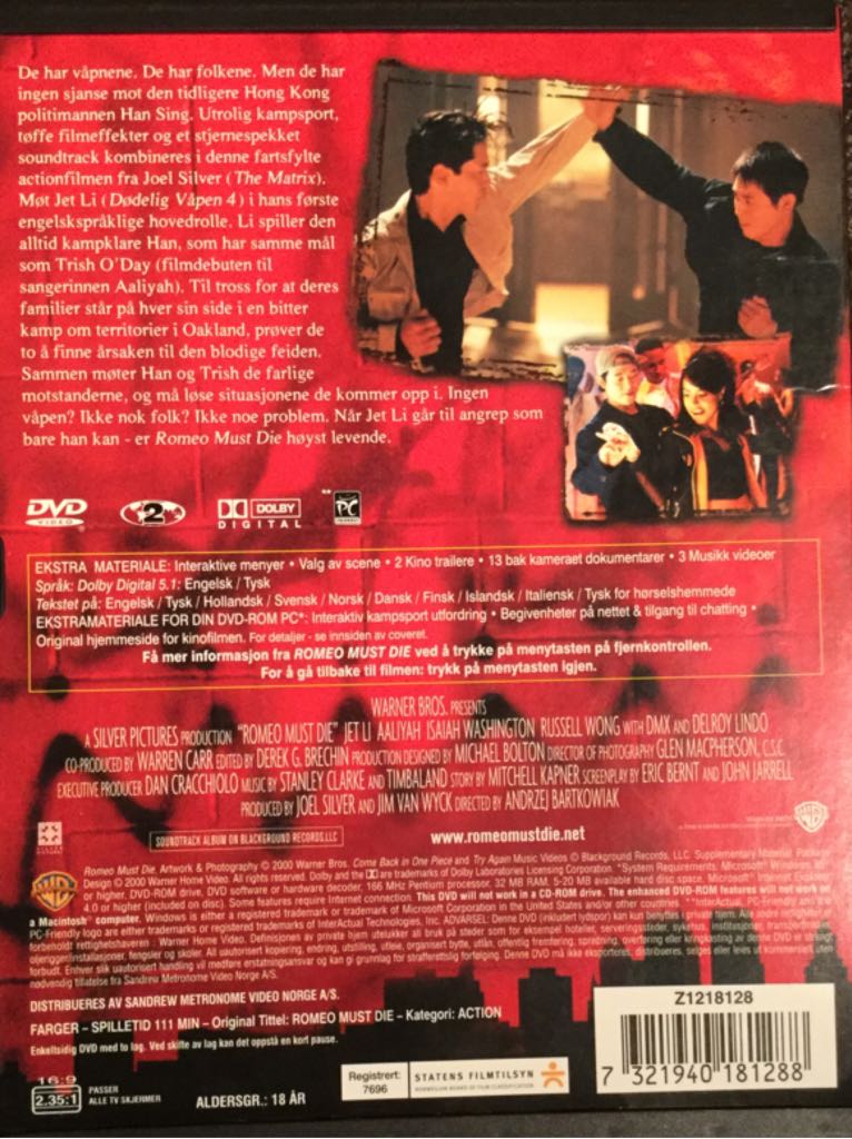 Romeo Must Die DVD movie collectible [Barcode 7321940181288] - Main Image 2