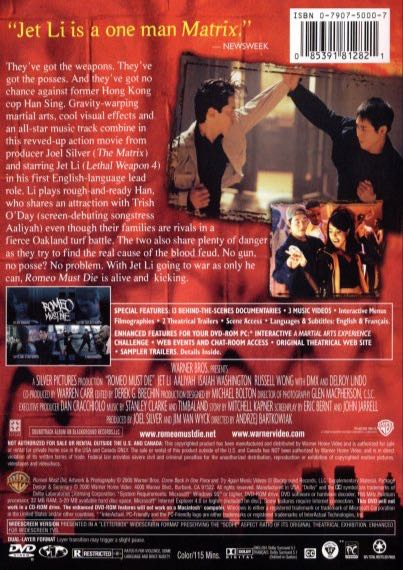 Romeo Must Die Fandango at Home movie collectible [Barcode 9325336005040] - Main Image 2