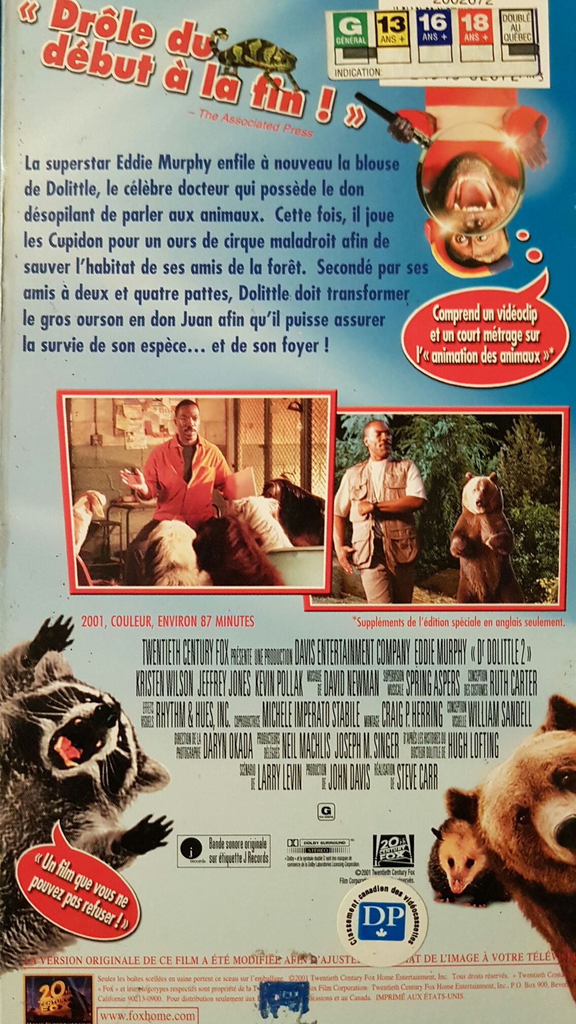 Dr. Dolittle 2 VHS movie collectible [Barcode 024543027577] - Main Image 2
