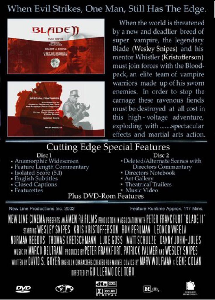 Blade 2 (Wesley Snipes) DVD movie collectible [Barcode 065935202967] - Main Image 2