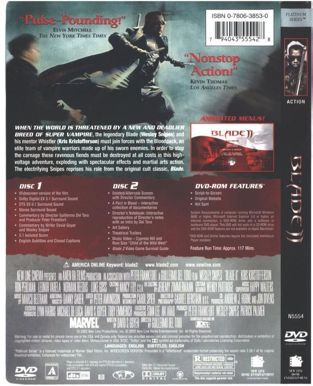 Blade II DVD movie collectible [Barcode 3512391106904] - Main Image 2