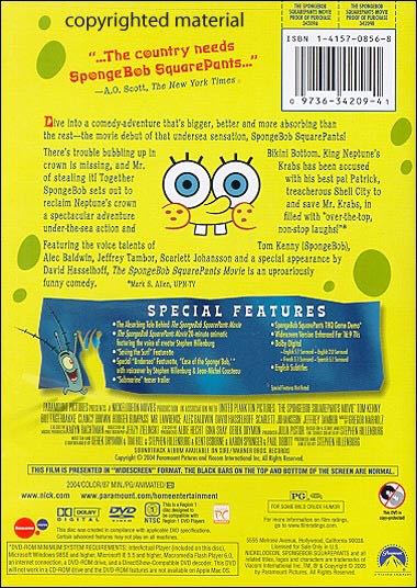 SpongeBob SquarePants: Movie DVD movie collectible [Barcode 032429001061] - Main Image 2