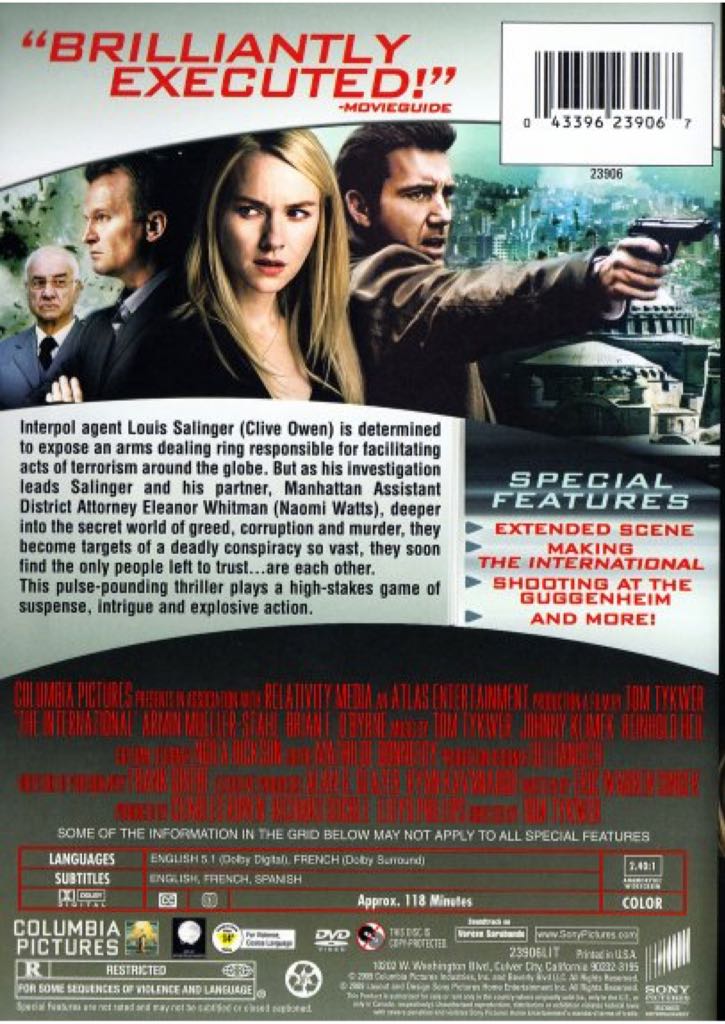 The International/BIN 1 DVD movie collectible [Barcode 043396321755] - Main Image 2