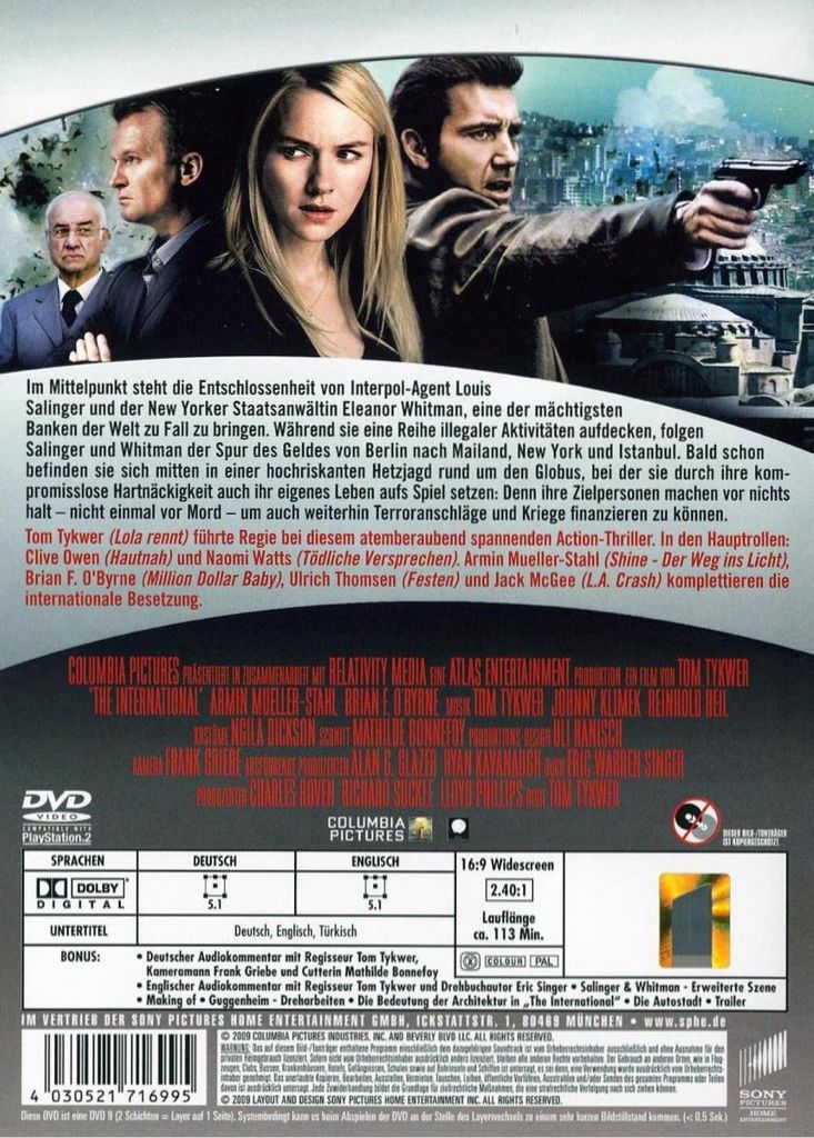 The International Blu-ray movie collectible [Barcode 5051124094449] - Main Image 2