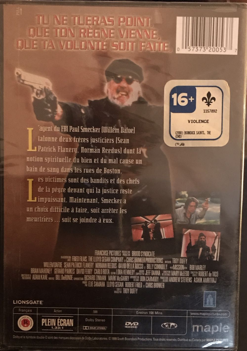 Boondock Saints, The (3-SEPT) CW/PEACOCK/PLEX/PLUTO/ROKU/TUBI DVD movie collectible [Barcode 057373200537] - Main Image 2