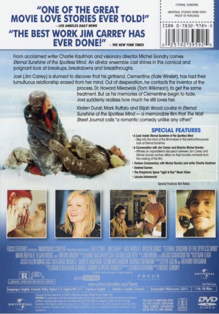 Eternal Sunshine of the Spotless Mind DVD movie collectible [Barcode 4891670614880] - Main Image 2