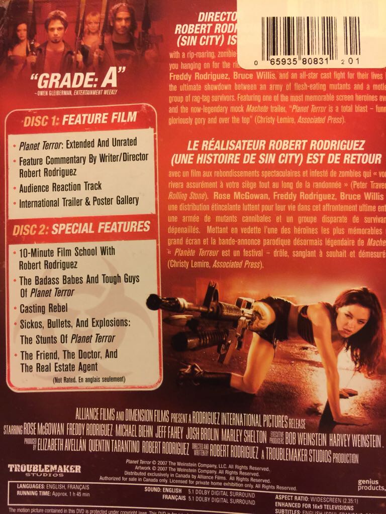Planet Terror DVD movie collectible [Barcode 065935808312] - Main Image 2