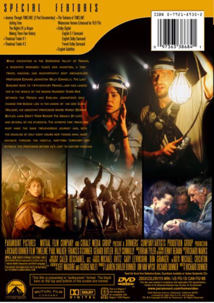 Timeline DVD movie collectible [Barcode 5017239192296] - Main Image 2