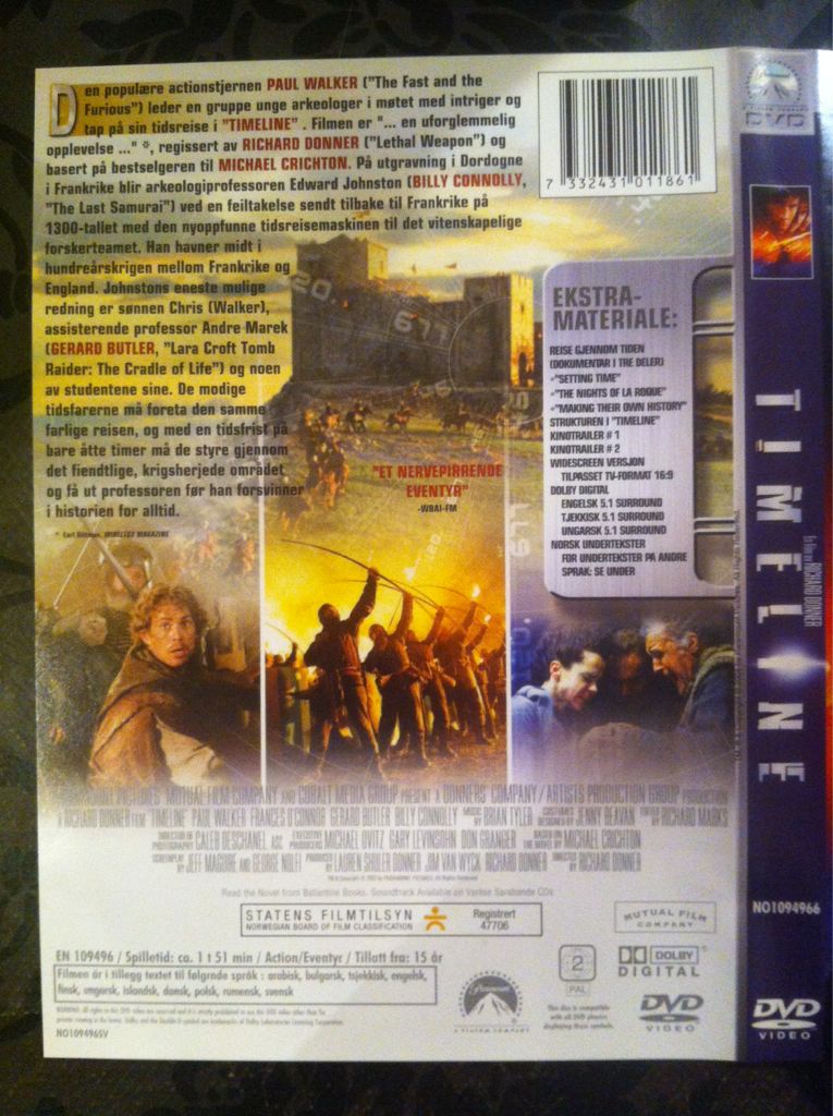 Timeline DVD movie collectible [Barcode 7332431011861] - Main Image 2