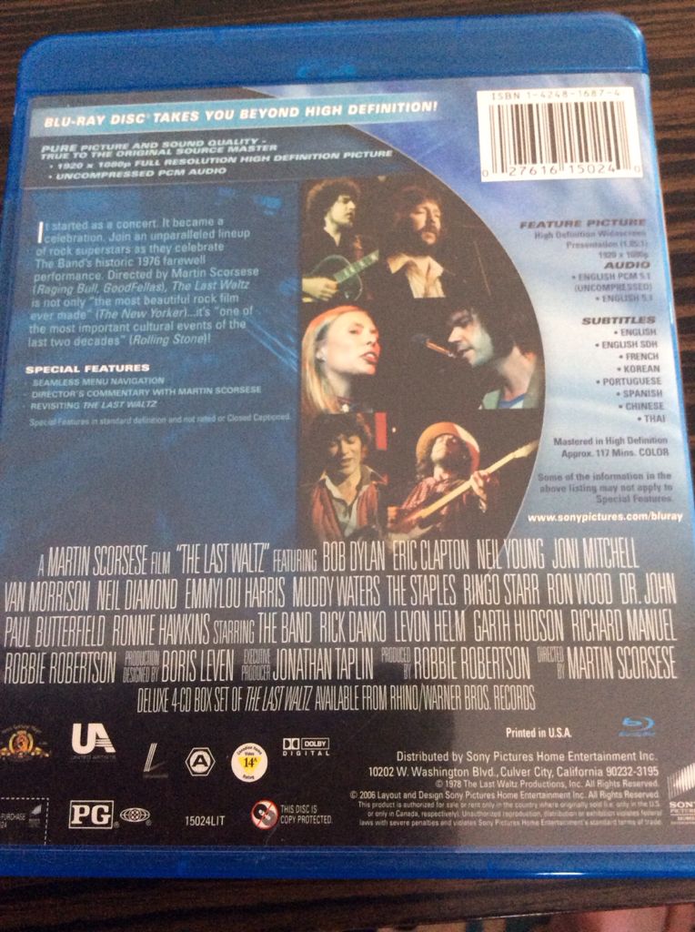 Last Waltz, The Blu-ray movie collectible [Barcode 027616150240] - Main Image 2