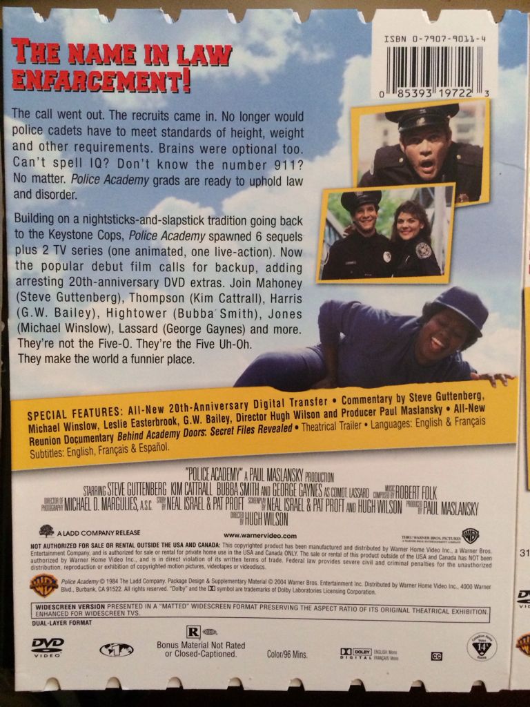 Police Academy  DVD movie collectible [Barcode 085393197223] - Main Image 2