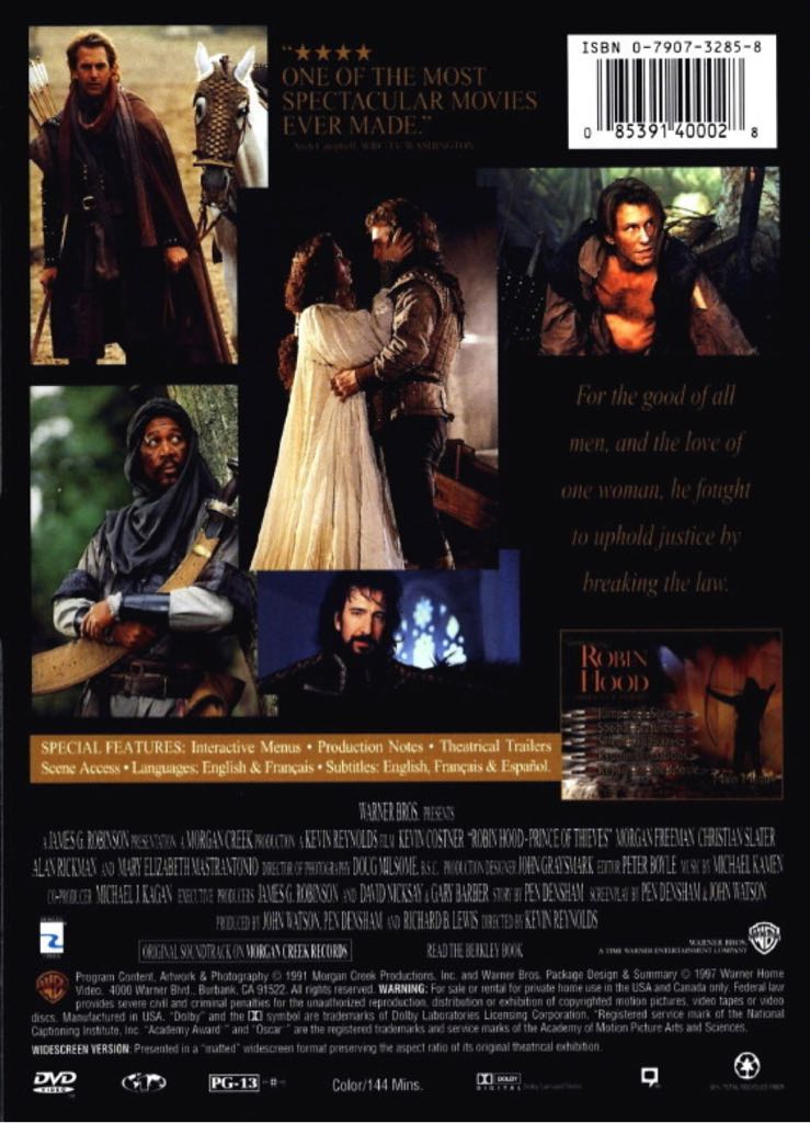 Robin Hood: Prince of Thieves DVD-R movie collectible - Main Image 2