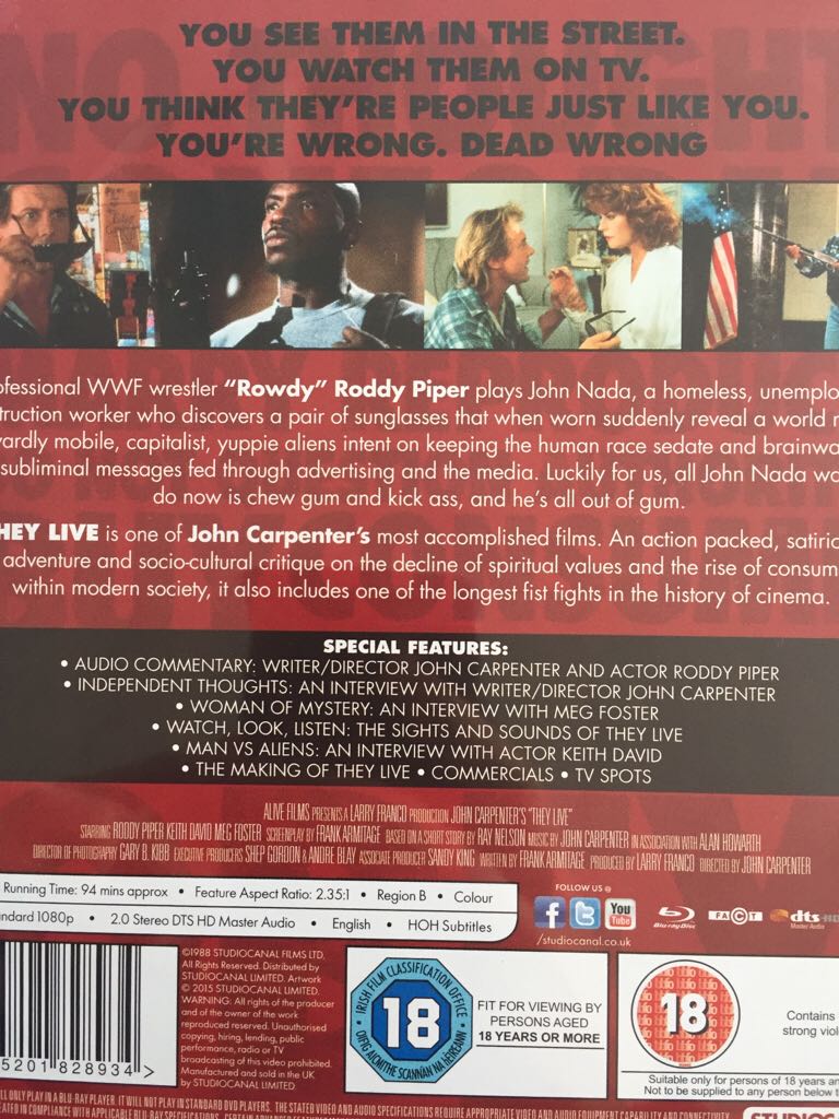 They Live Digital Copy movie collectible [Barcode 5055201828934] - Main Image 2