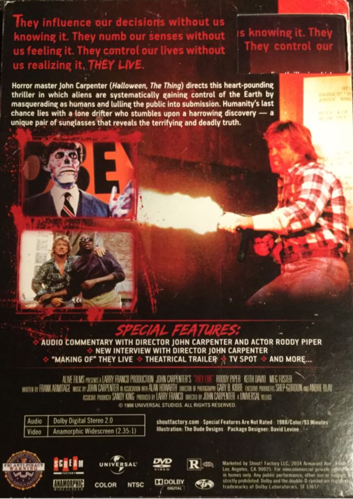 They Live Collector’s Edition DVD movie collectible [Barcode 826663136579] - Main Image 2