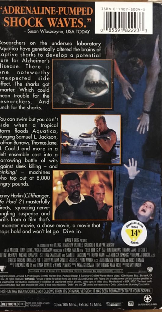 Deep Blue Sea VHS movie collectible [Barcode 085391822233] - Main Image 2
