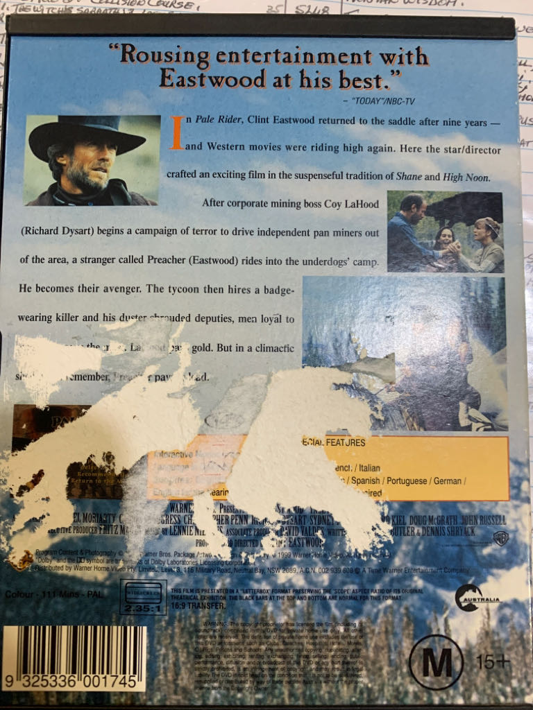 Pale Rider DVD movie collectible [Barcode 9325336001745] - Main Image 2