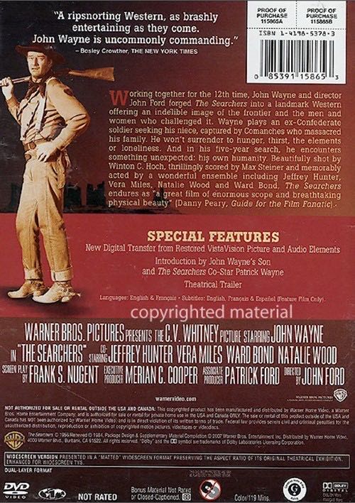 The Searchers Digital Copy movie collectible [Barcode 7321900289184] - Main Image 2