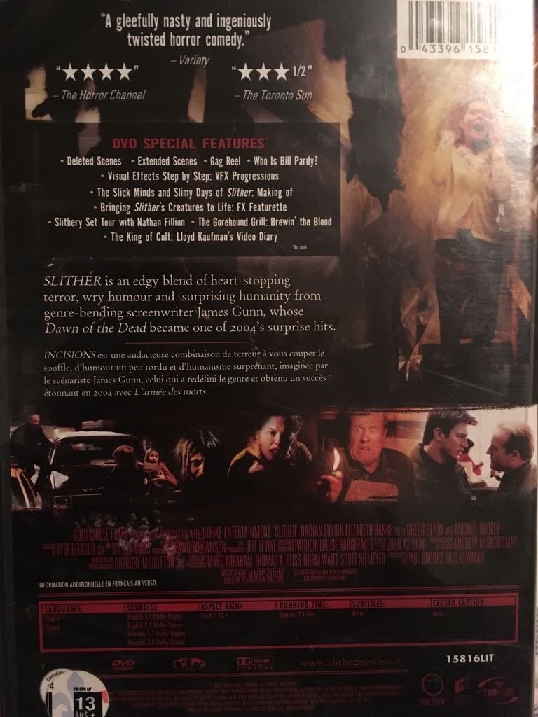 Slither DVD movie collectible [Barcode 043396158160] - Main Image 2