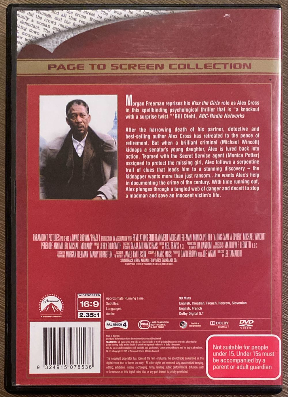 Along Came a Spider DVD movie collectible [Barcode 9324915078536] - Main Image 2