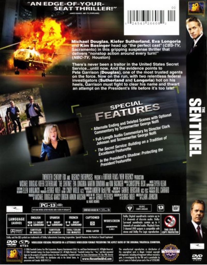 Sentinel, The DVD movie collectible [Barcode 024543266037] - Main Image 2