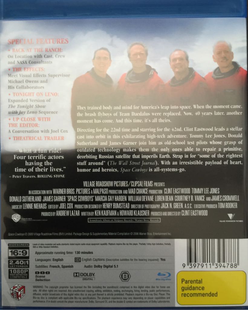 Space Cowboys Blu-ray movie collectible [Barcode 9397911394788] - Main Image 2