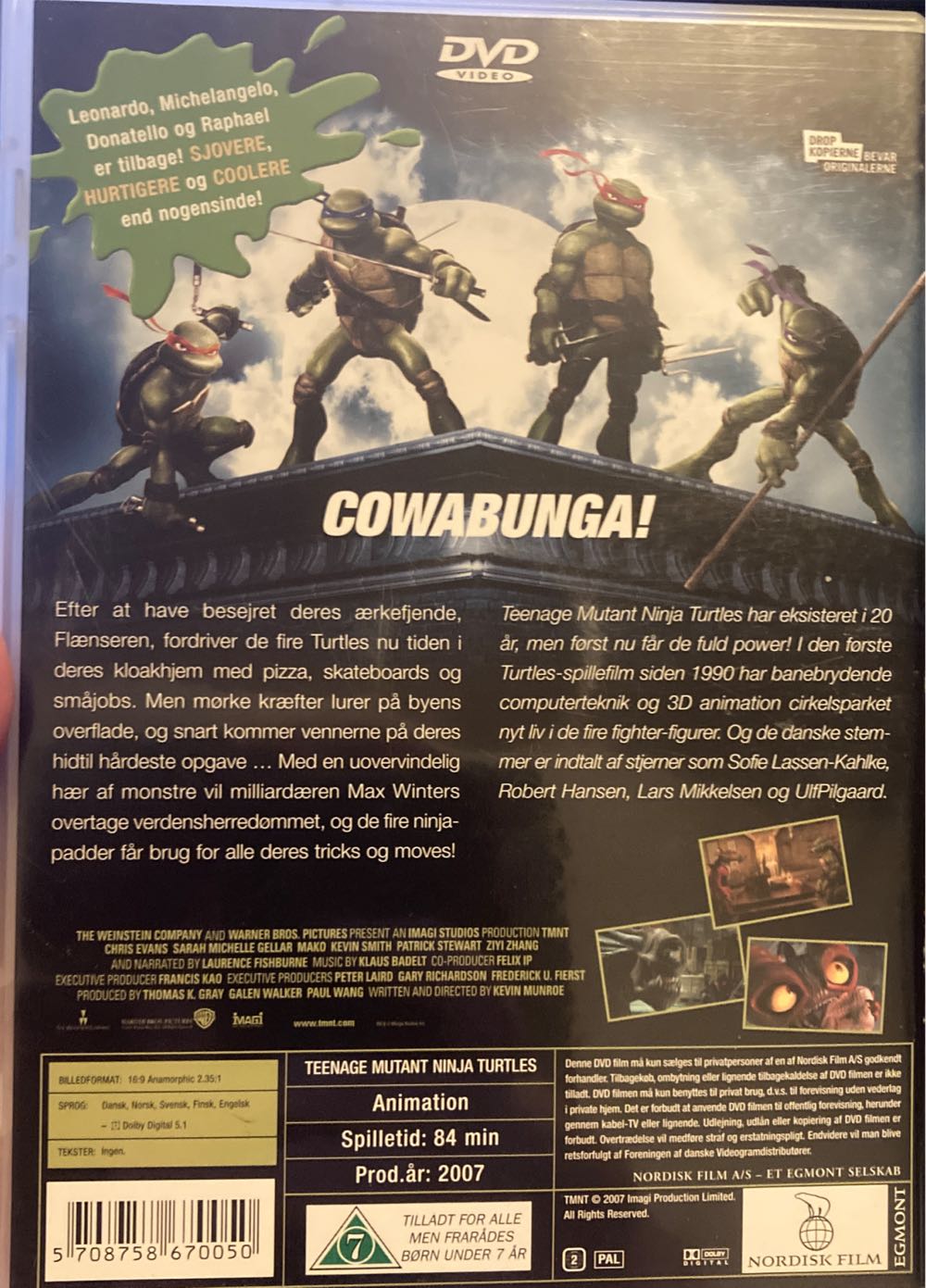 TMNT : Teenage Mutant Ninja Turtles DVD movie collectible [Barcode 5708758670050] - Main Image 2