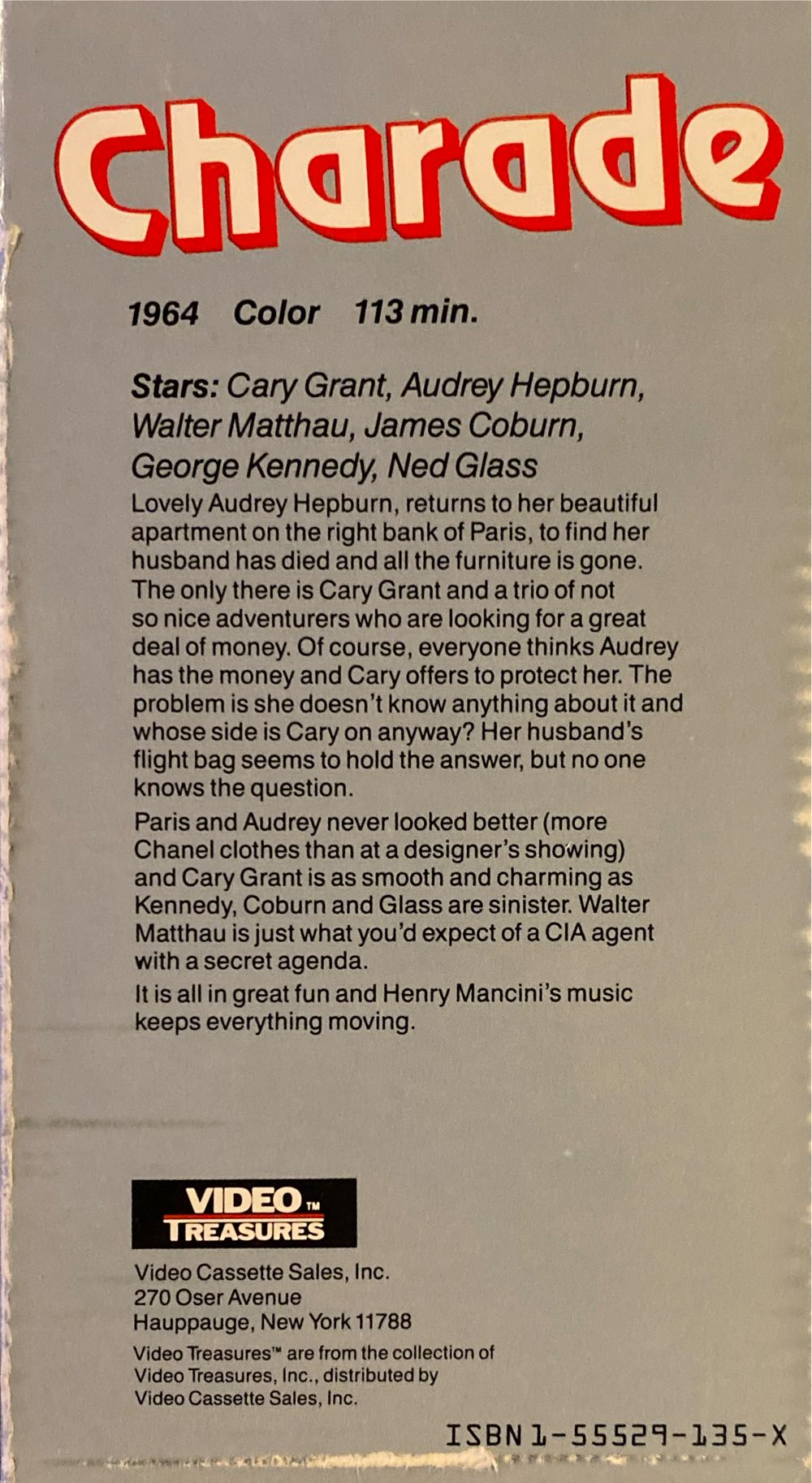 Charade VHS movie collectible [Barcode 082554561831] - Main Image 2