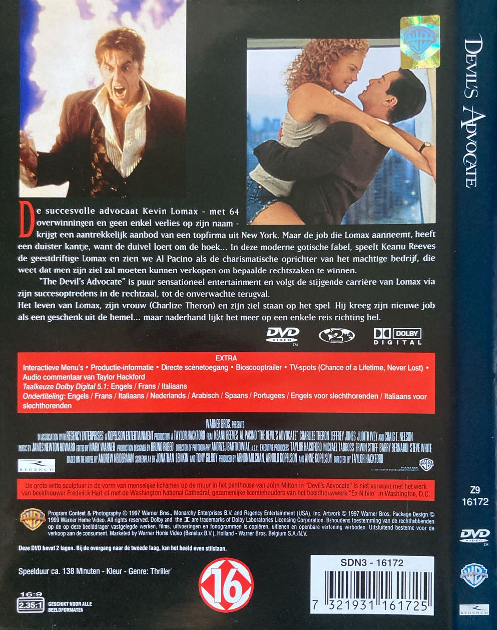 Devil’s Advocate DVD movie collectible [Barcode 7321931161725] - Main Image 2