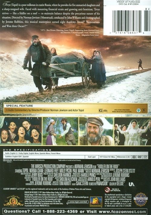 Fiddler On The Roof DVD movie collectible [Barcode 027616063281] - Main Image 3