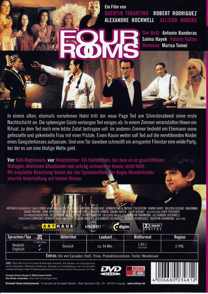 Four Rooms DVD movie collectible [Barcode 4006680034812] - Main Image 2