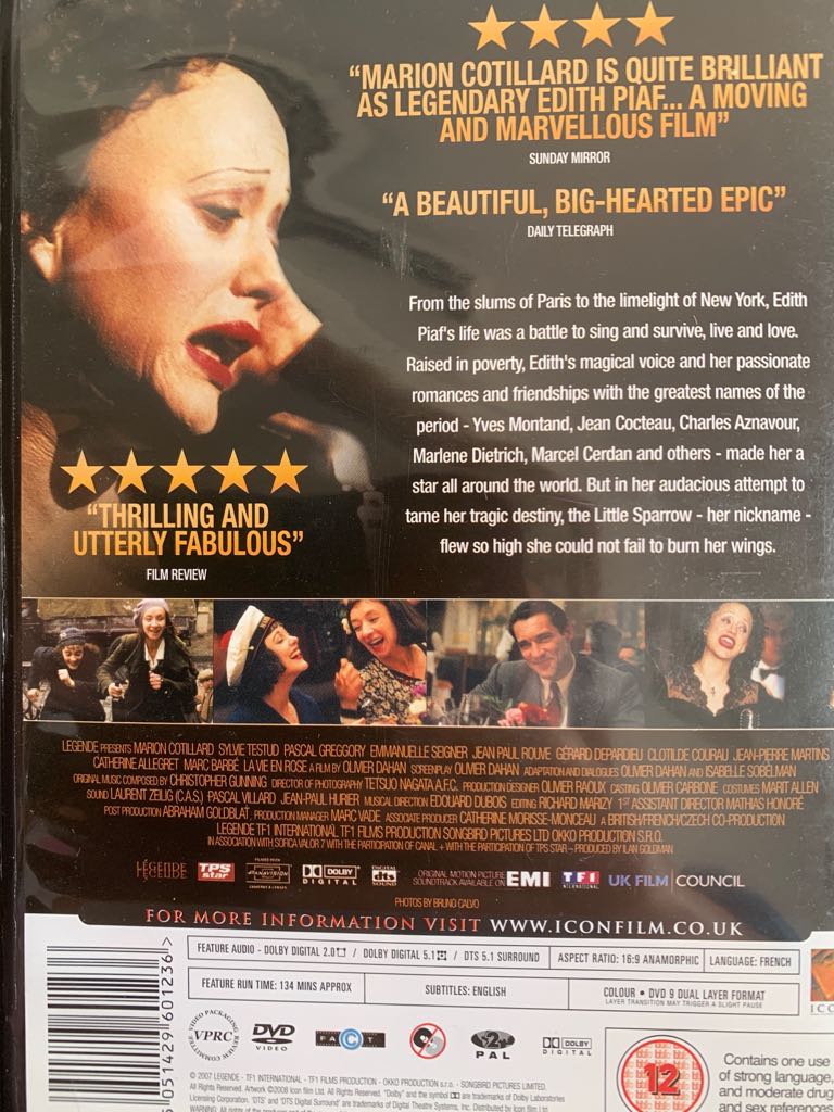 Vie En Rose, La DVD movie collectible [Barcode 5051429601236] - Main Image 2