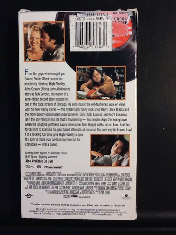 High Fidelity VHS movie collectible [Barcode 786936137088] - Main Image 2