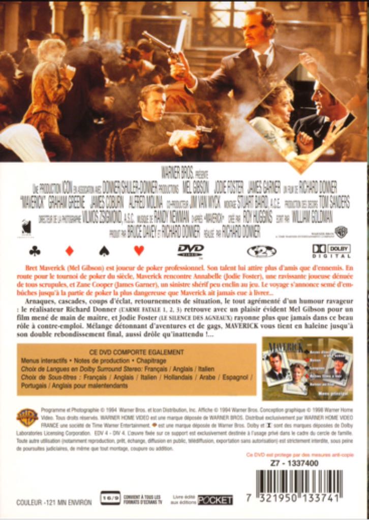 Maverick DVD movie collectible [Barcode 7321931133746] - Main Image 2