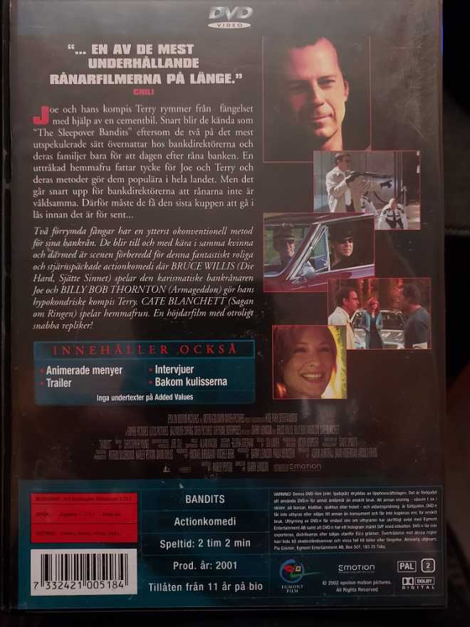 Bandits DVD movie collectible [Barcode 7332421005184] - Main Image 2