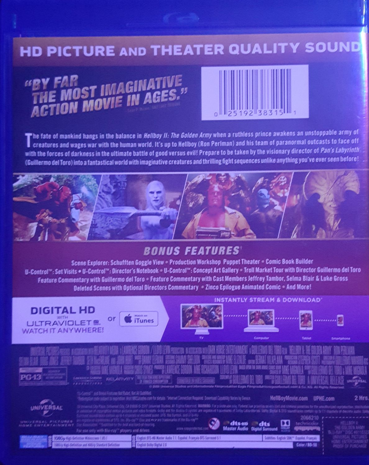 Hellboy II: The Golden Army Blu-ray movie collectible [Barcode 025192383151] - Main Image 2