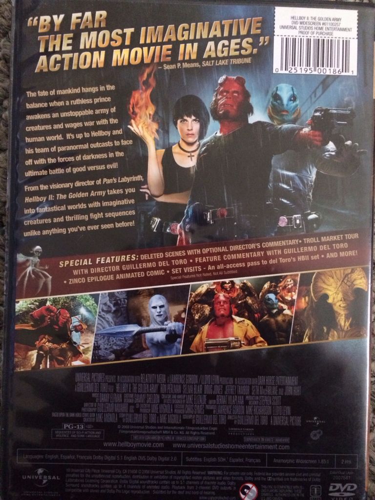 Hellboy 2 The Golden Army DVD movie collectible [Barcode 5071197001861] - Main Image 2
