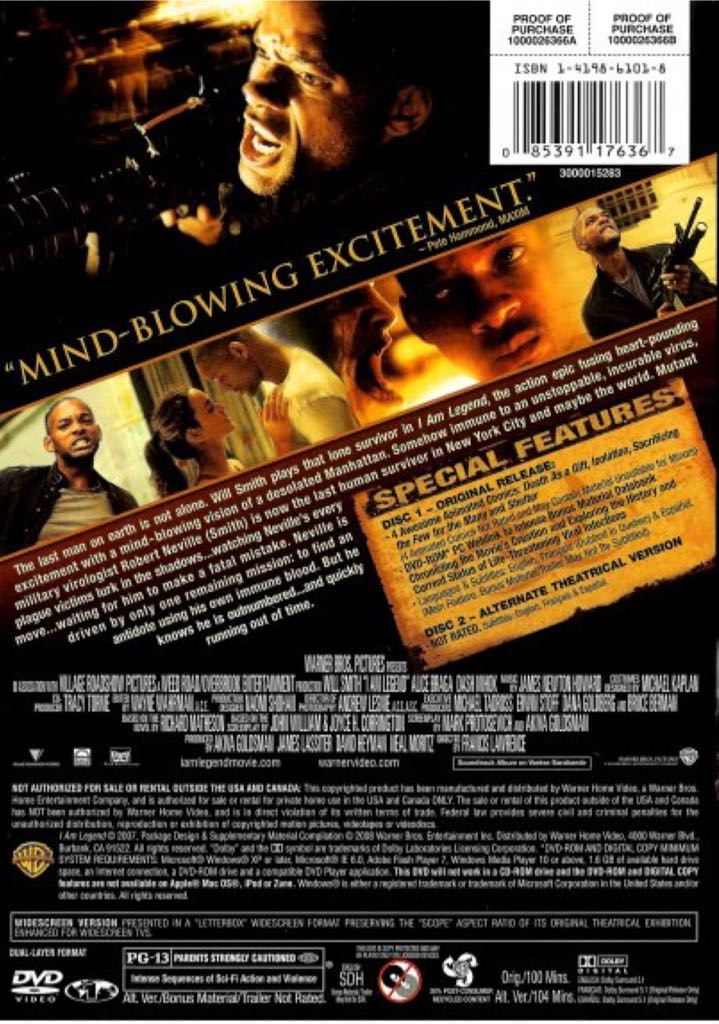 I Am Legend DVD-R movie collectible [Barcode 5051890023209] - Main Image 2