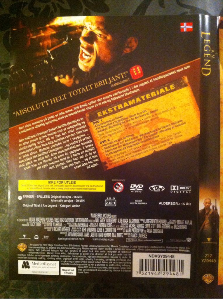 I Am Legend DVD movie collectible [Barcode 7321942294481] - Main Image 2