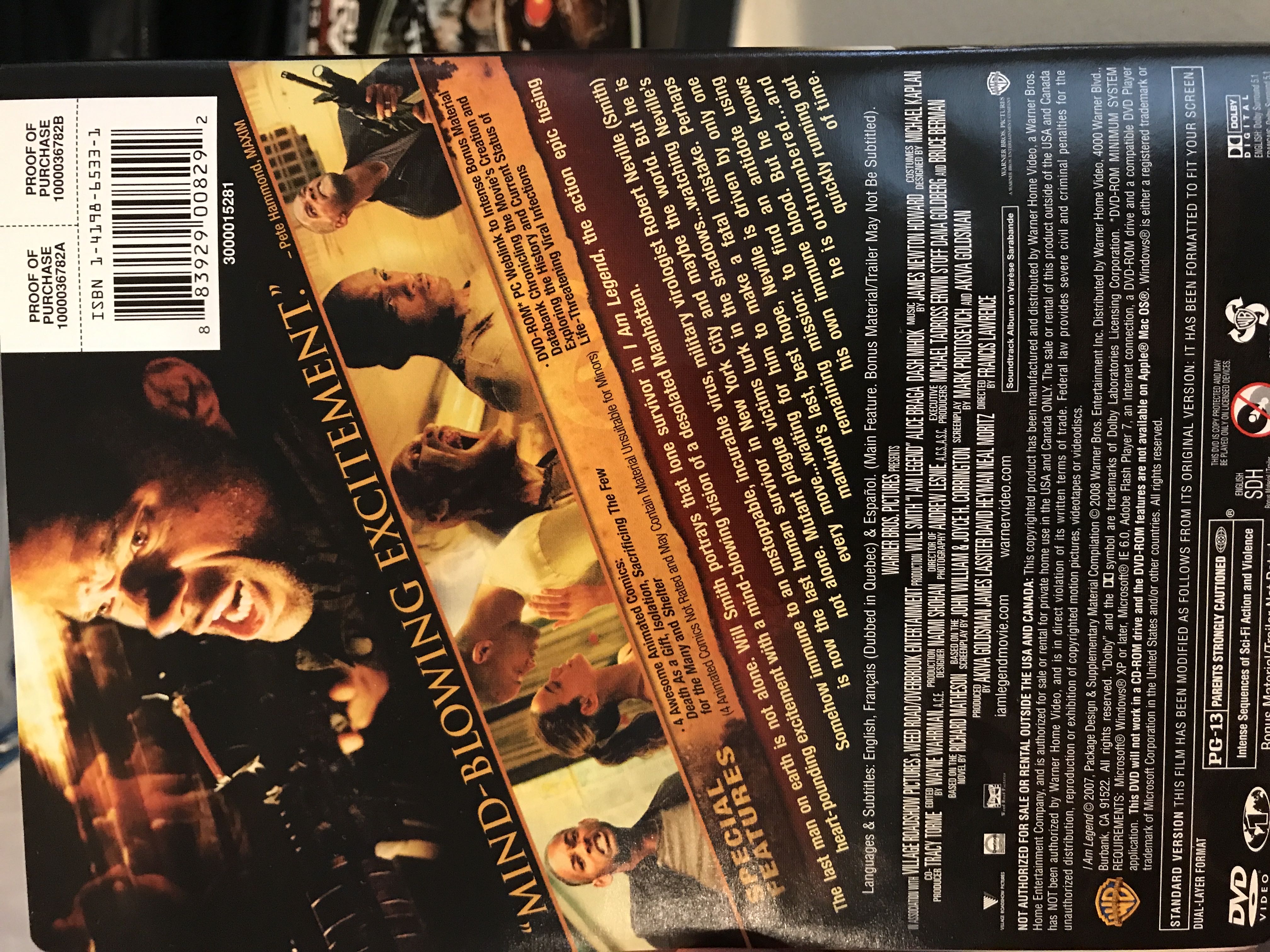 I Am Legend DVD movie collectible [Barcode 883929008292] - Main Image 3