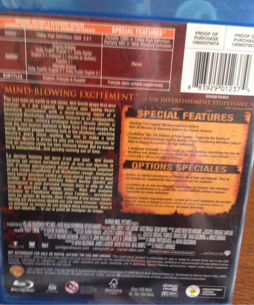 I Am Legend (BR) Blu-ray movie collectible [Barcode 883929012374] - Main Image 2
