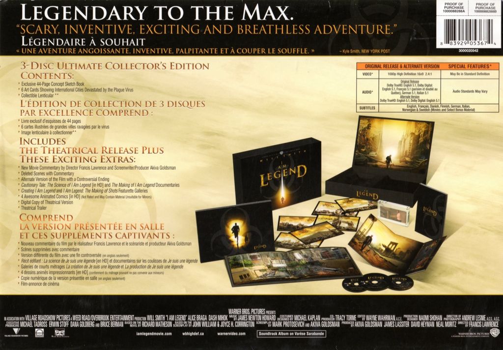 I Am Legend (Ultimate Collector’s Edition) Blu-ray movie collectible [Barcode 883929053674] - Main Image 2