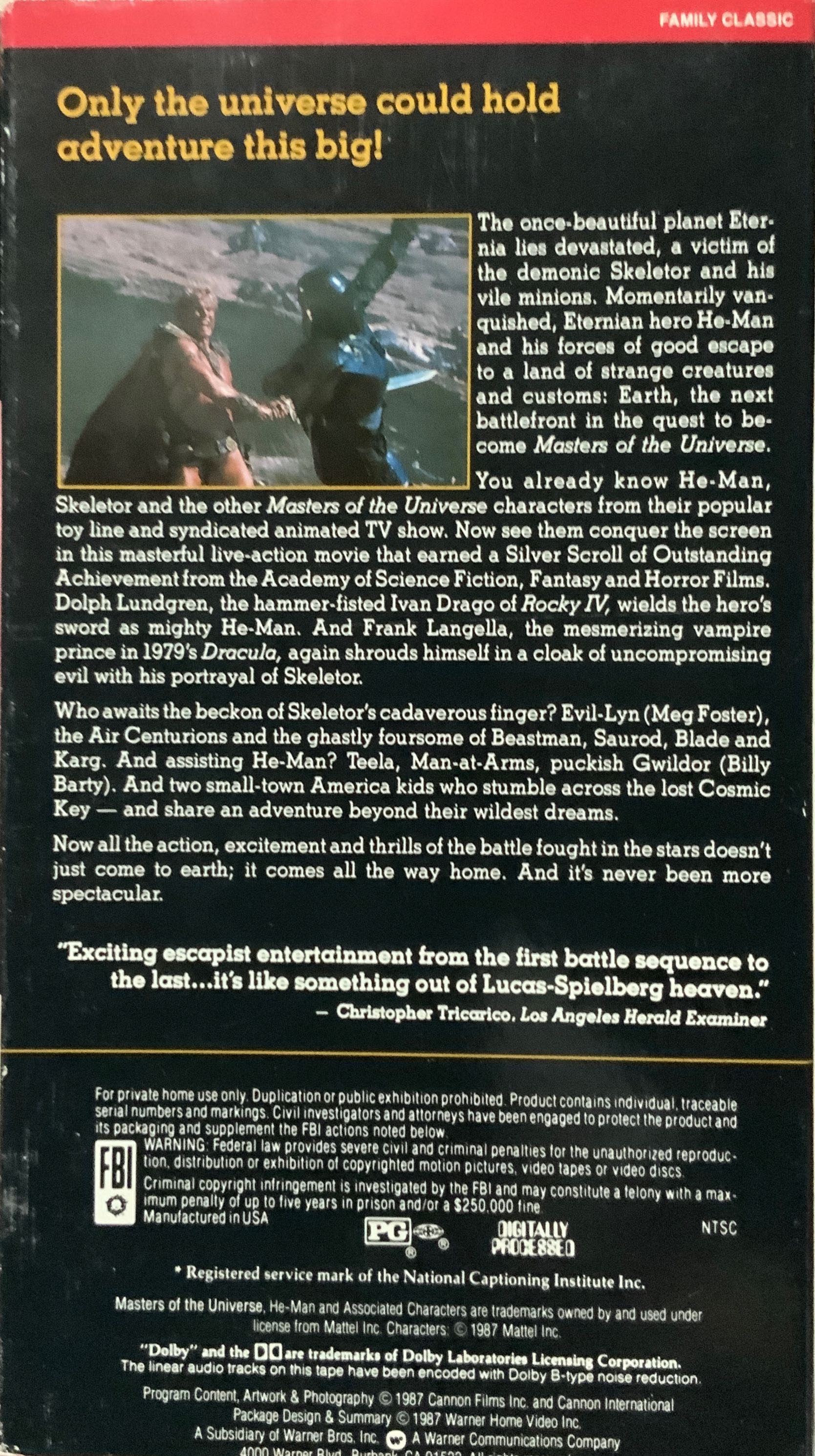 Masters of the Universe VHS movie collectible [Barcode 085393707330] - Main Image 2