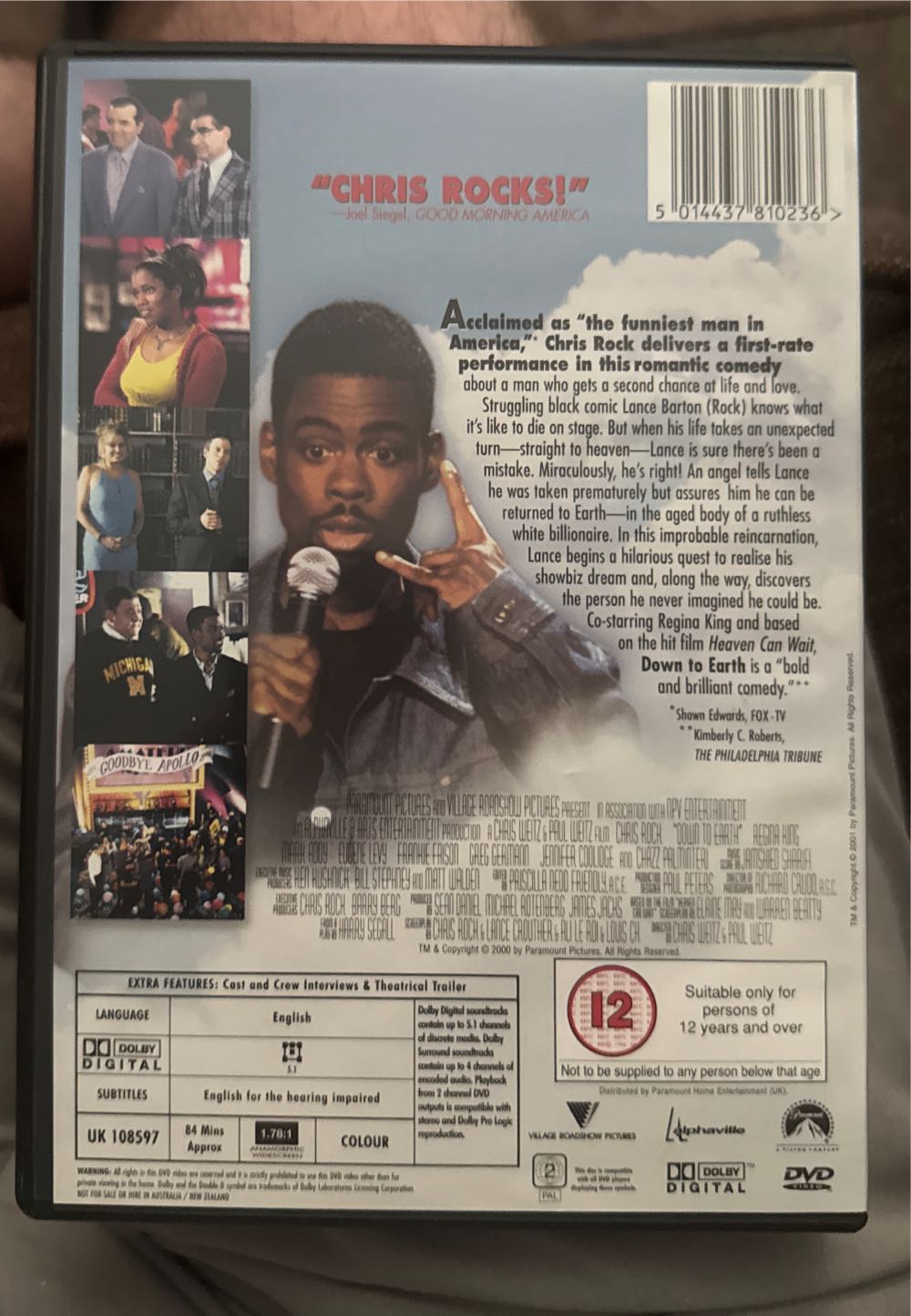 (002) Down To Earth DVD-R movie collectible [Barcode 5014437810236] - Main Image 2