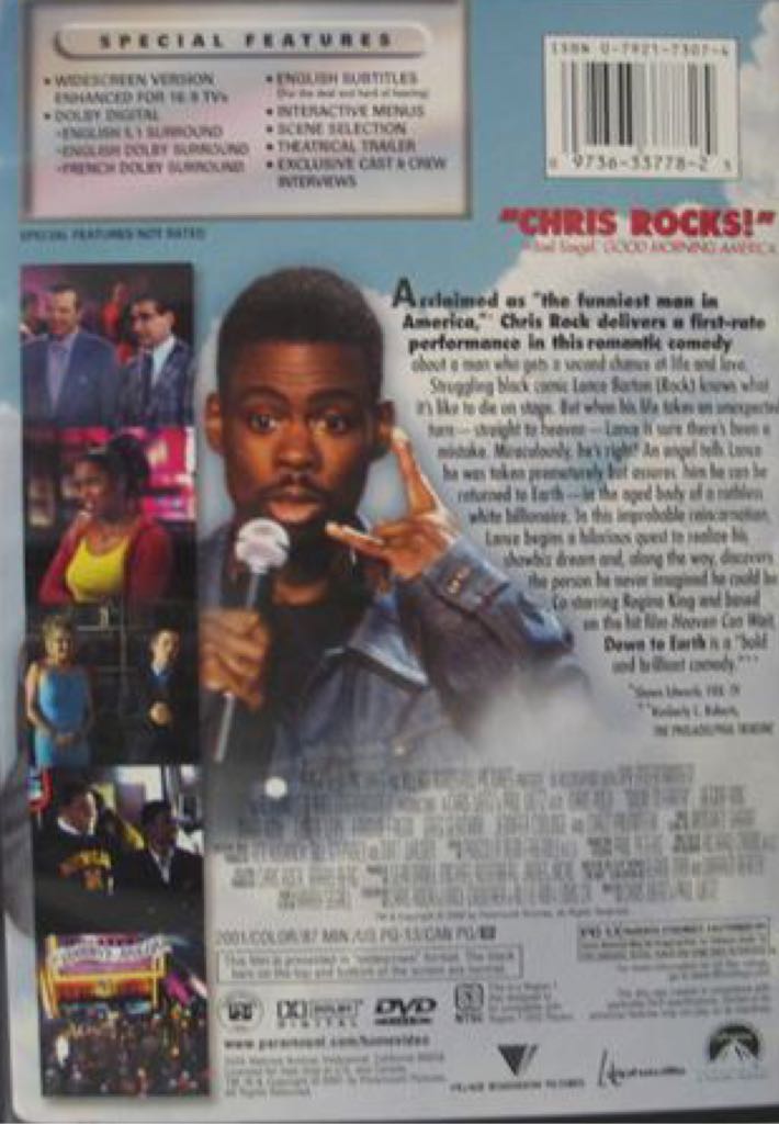 Down to Earth DVD movie collectible [Barcode 883929375028] - Main Image 2