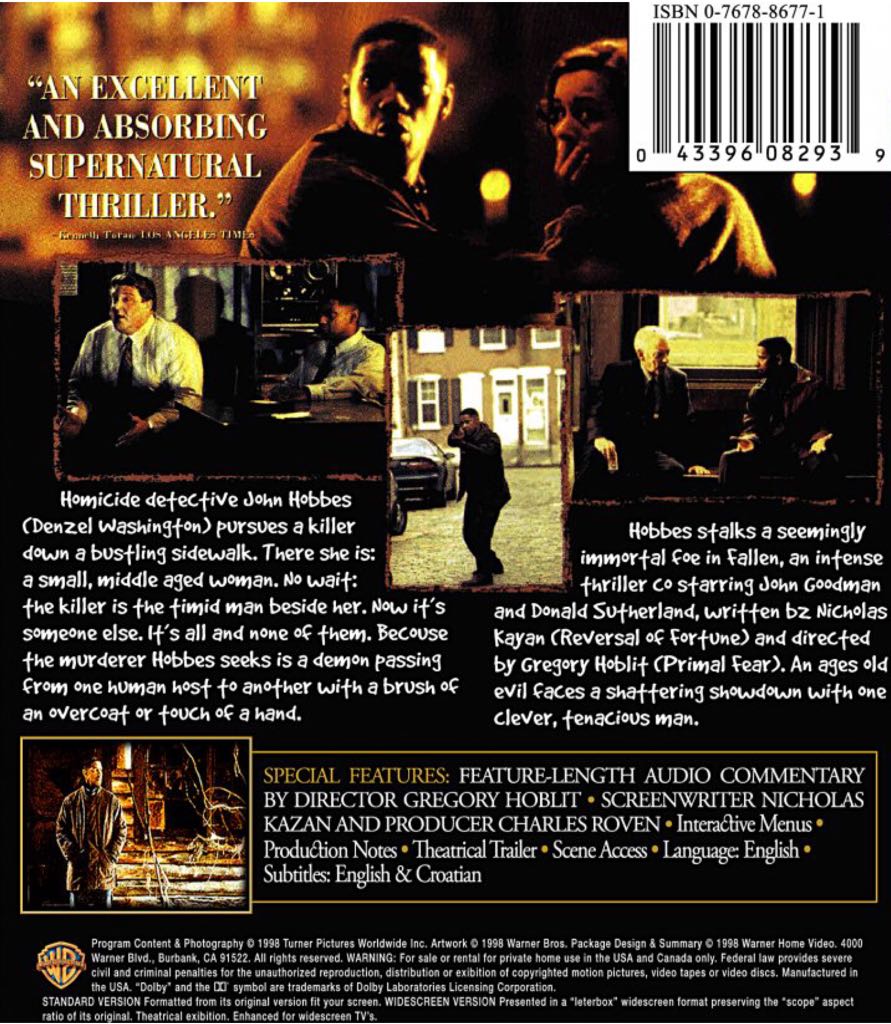 Fallen Blu-ray movie collectible [Barcode 883929244102] - Main Image 2